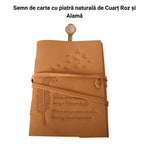 JurnaleVintage Semn de carte Semn de Carte Elegant cu Piatra Naturala de Cuart Roz si Alama