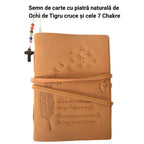 JurnaleVintage Semn de carte Semn de Carte cu Cruce din Obsidian si Pietrele celor 7 Chakre