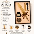 CraftMystic Set caligrafie Set Stilou Pana Aurie Metalica Vintage - Eleganta si Cadou Special pentru Caligrafie