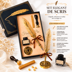 CraftMystic Set caligrafie Set Stilou Pana Aurie Metalica Vintage - Eleganta si Cadou Special pentru Caligrafie