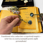 JurnaleVintage Set caligrafie Set Stilou Pana neagra Steampunk cu Accesorii Complete - Caligrafie, Sigilii si Cadou Premium