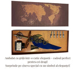 JurnaleVintage Set caligrafie Set Stilou Pana Albastra - Cutie Cadou, 5 Penite, Cerneala si Suport