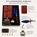 JurnaleVintage Set caligrafie Set Stilou cu Pana Mov si Jurnal Vintage - Inspiratie si Eleganta in Scris