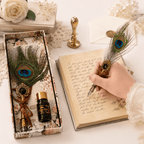 CraftMystic Set caligrafie Set Stilou cu Penita si Pana in Cutie Cadou - Eleganta Vintage si Inspiratie Creativa