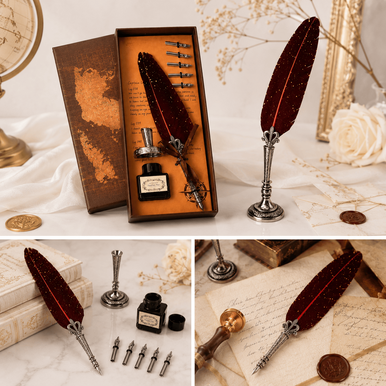 CraftMystic Set caligrafie Set Stilou Pana Visinie Vintage - Eleganta si Inspiratie pentru Scris Artistic