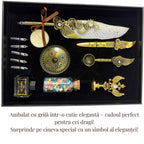 JurnaleVintage Set caligrafie Set Stilou Pana cu Accesorii - Scris Artistic, Sigilii si Cadou Premium