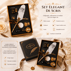 CraftMystic Set caligrafie Set Stilou Pana Alba cu Bufnita Vintage - Eleganta si Inspiratie pentru Scris Artistic