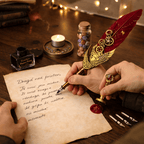 JurnaleVintage Set caligrafie Set Pana rosie cu penita si mini Jurnal - Scris Artistic, Sigilii si Cadou Caligrafie