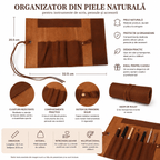 CraftMystic Organizator Organizator Multifunctional din Piele Naturala - Eleganta, Ordine si Protectie pentru Accesoriile Tale
