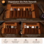 CraftMystic Organizator Organizator Multifunctional din Piele Naturala - Eleganta, Ordine si Protectie pentru Accesoriile Tale