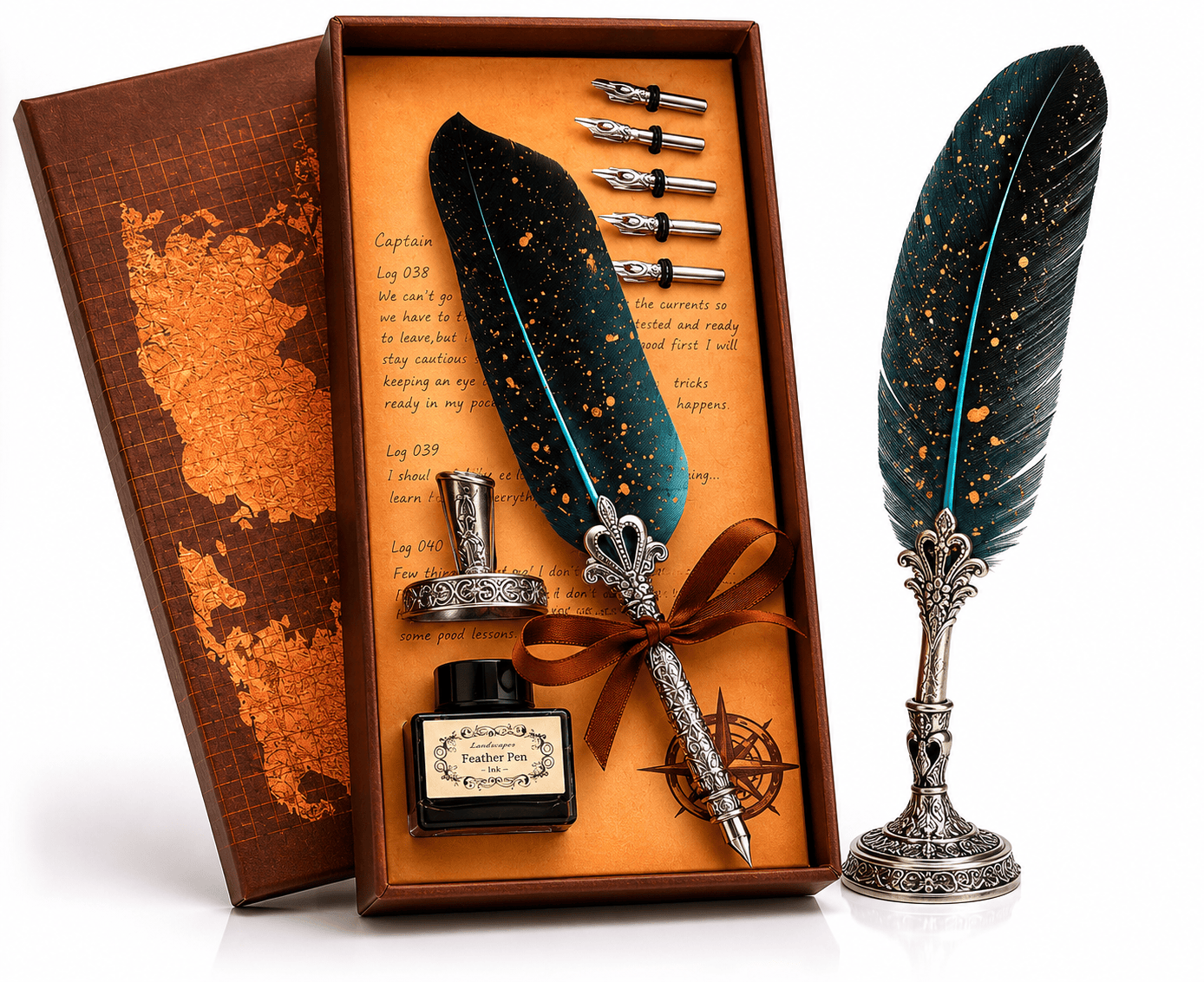 CraftMystic Set caligrafie Set Stilou Pana Verde Vintage - Eleganta si Creativitate pentru Scris Artistic
