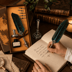CraftMystic Set caligrafie Set Stilou Pana Verde Vintage - Eleganta si Creativitate pentru Scris Artistic
