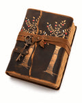 JurnaleVintage Jurnal 18x13 cm / Bumbac galben Jurnal Vintage cu Arborele Vietii, inchidere cu cheie si hartie de pergament- Protecție și Creștere