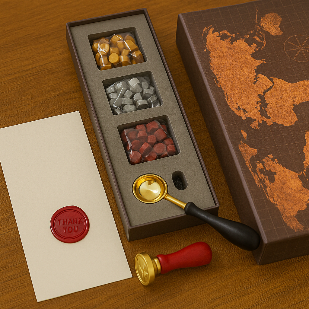 Stampila vintage close-up — finisaj metalic detaliu