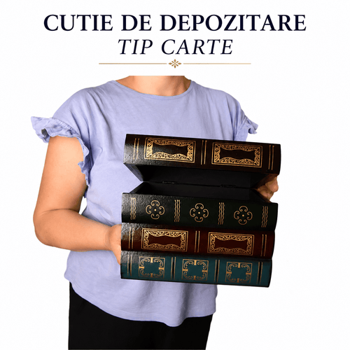 CraftMystic Cutie depozitare Cutie de Depozitare Tip Carte Vintage din Lemn - Eleganță și Organizare Discretă