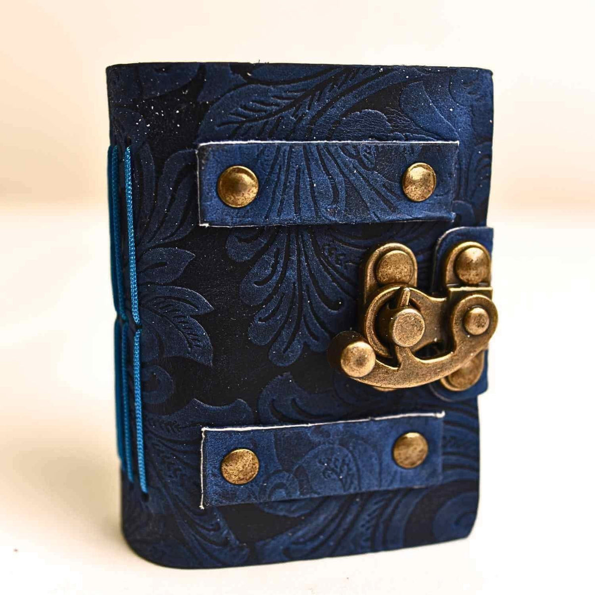JurnaleVintage Mini jurnal 10x7 cm / Bumbac alb Talisman pentru Ganduri - Mini Jurnal cu Coperta din Piele