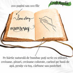 JurnaleVintage Jurnal 20x15 cm / Bumbac galben Jurnal piele naturala cu Arborele Vietii si hartie de bumbac - Creativitate si conexiune spirituala