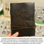 JurnaleVintage Jurnal 20x15 cm / Bumbac galben Jurnal piele naturala cu Arborele Vietii si hartie de bumbac - Creativitate si conexiune spirituala